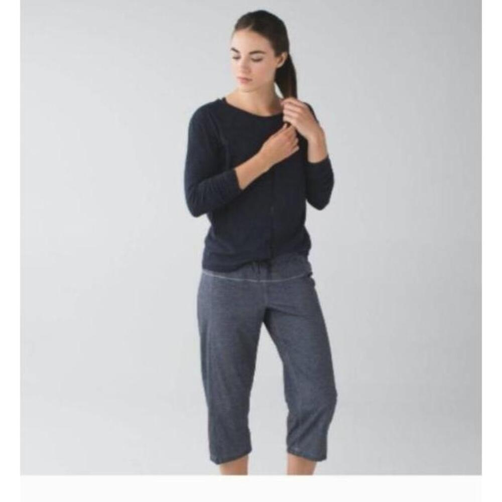 Lululemon Step Lively Crop Grey Heather Joggers Zip Pocket Size 6